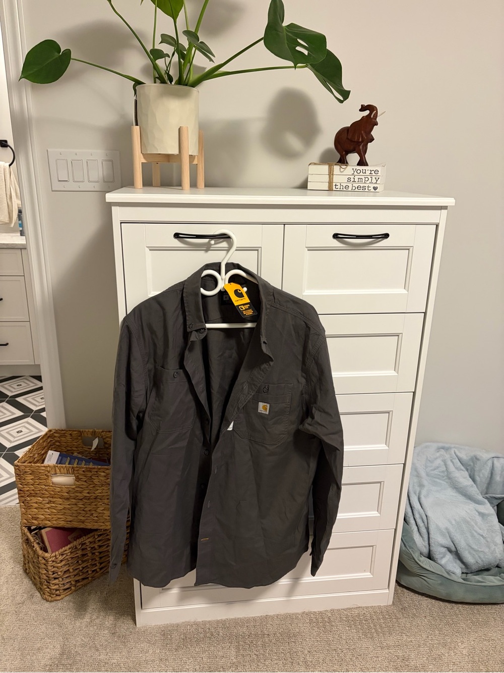Carhartt Men's Charcoal Work Shirt Jacket